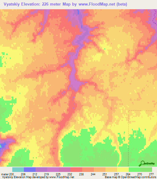 Vyatskiy,Russia Elevation Map