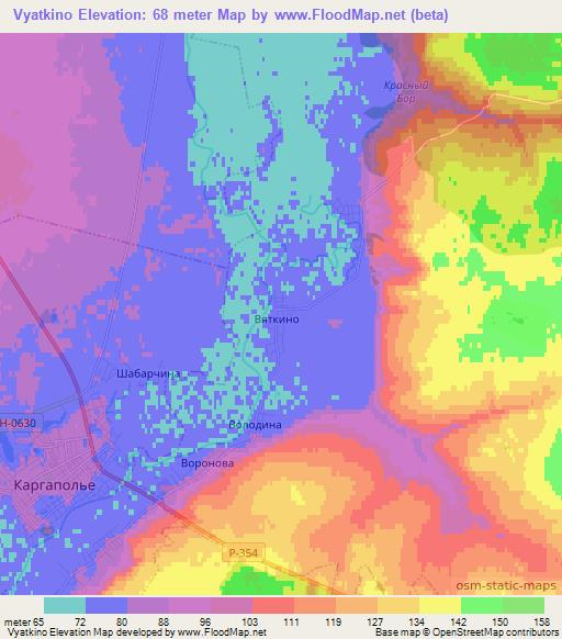 Vyatkino,Russia Elevation Map