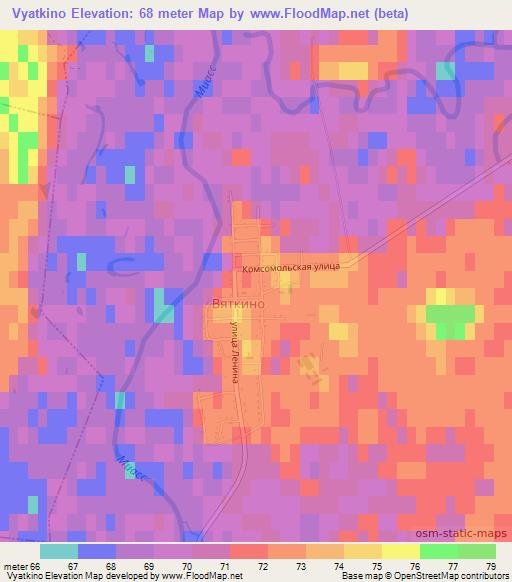 Vyatkino,Russia Elevation Map