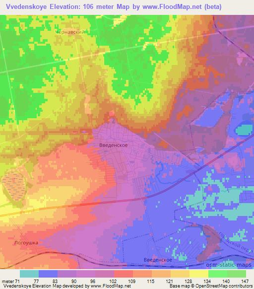 Vvedenskoye,Russia Elevation Map