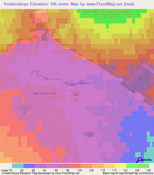 Vvedenskoye,Russia Elevation Map