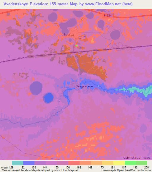 Vvedenskoye,Russia Elevation Map