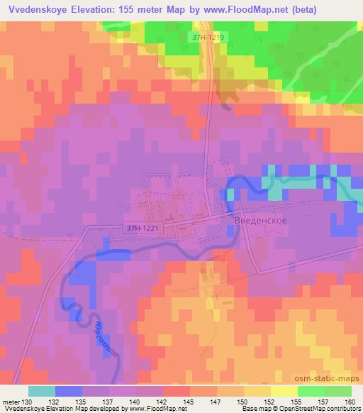 Vvedenskoye,Russia Elevation Map