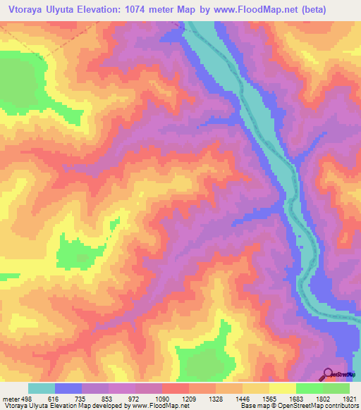 Vtoraya Ulyuta,Russia Elevation Map