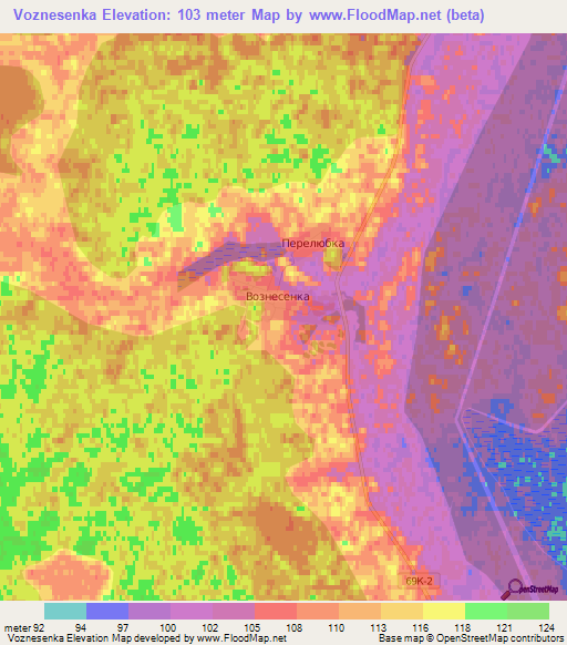 Voznesenka,Russia Elevation Map