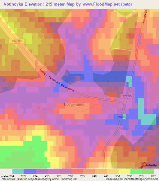 Votinovka,Russia Elevation Map