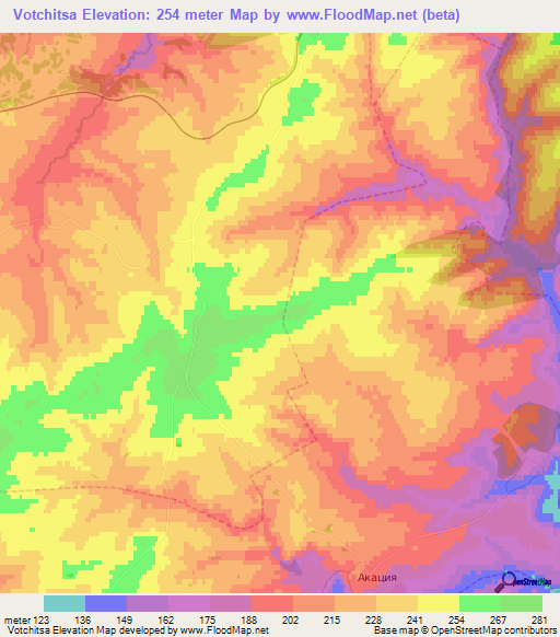 Votchitsa,Russia Elevation Map