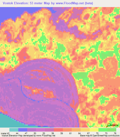 Vostok,Russia Elevation Map