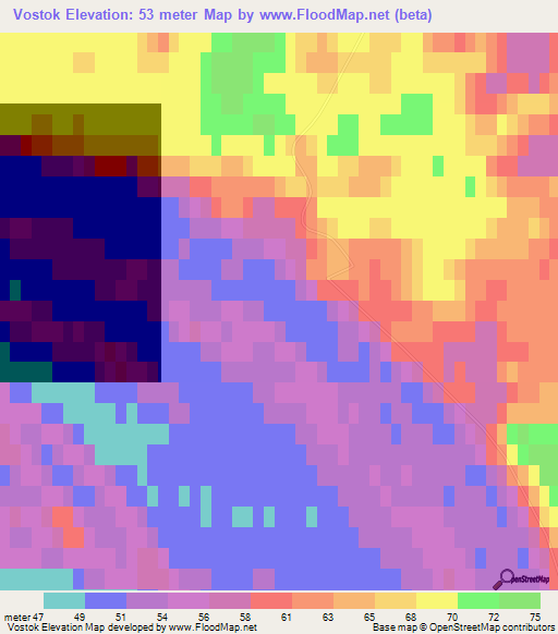 Vostok,Russia Elevation Map