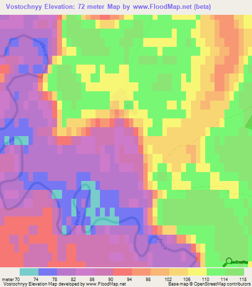 Vostochnyy,Russia Elevation Map