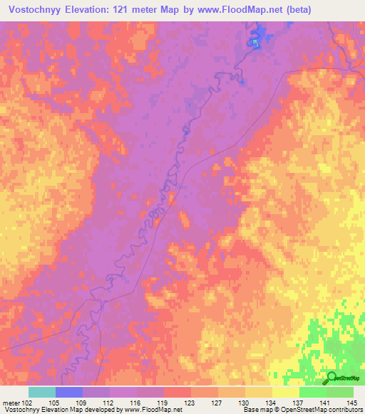 Vostochnyy,Russia Elevation Map