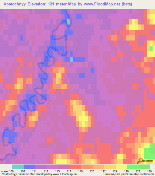 Vostochnyy,Russia Elevation Map