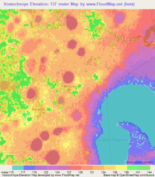 Vostochnoye,Russia Elevation Map