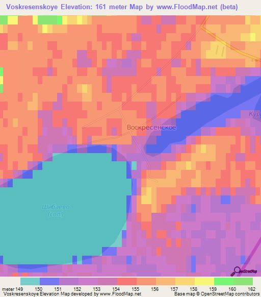 Voskresenskoye,Russia Elevation Map