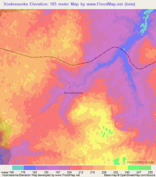 Voskresenka,Russia Elevation Map