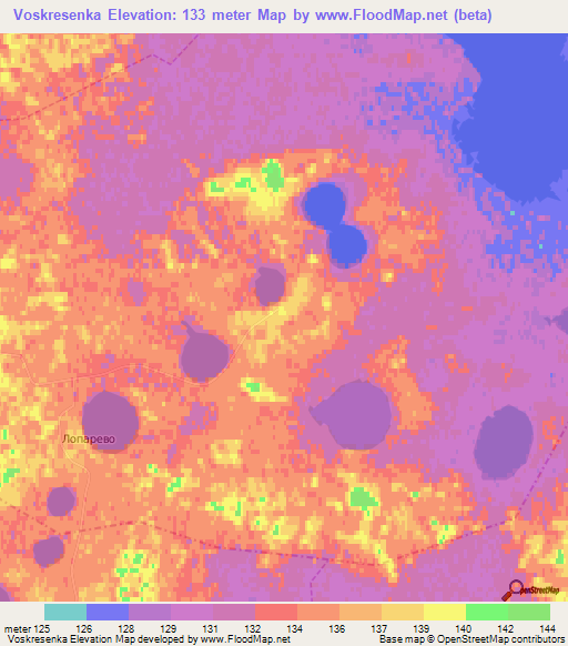 Voskresenka,Russia Elevation Map