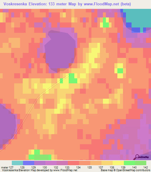 Voskresenka,Russia Elevation Map