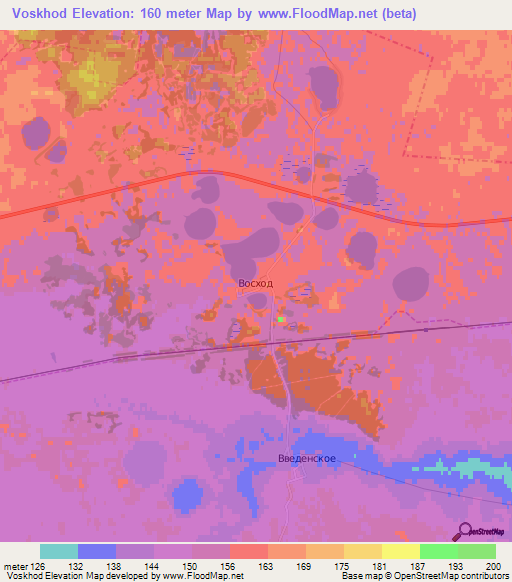 Voskhod,Russia Elevation Map