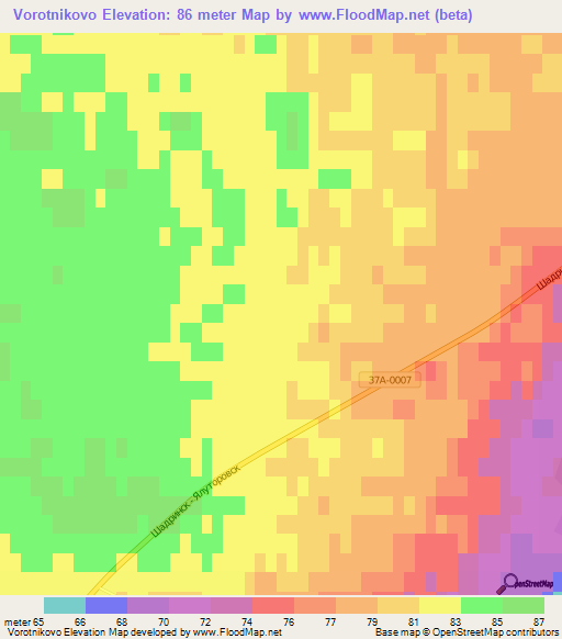 Vorotnikovo,Russia Elevation Map