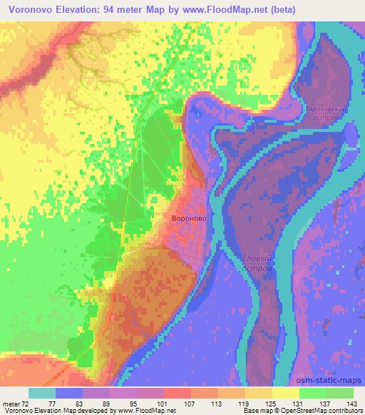 Voronovo,Russia Elevation Map