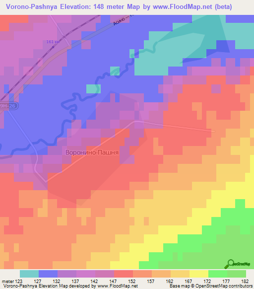 Vorono-Pashnya,Russia Elevation Map