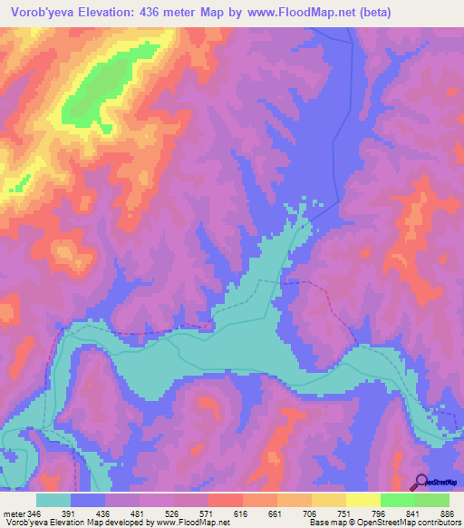 Vorob'yeva,Russia Elevation Map