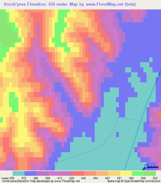 Vorob'yeva,Russia Elevation Map