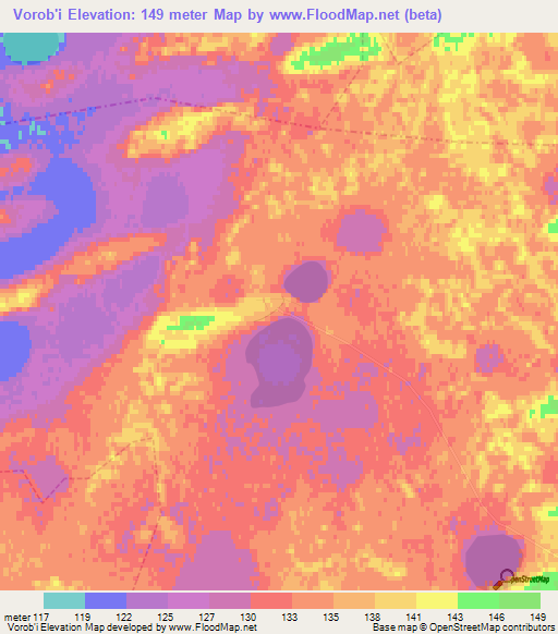 Vorob'i,Russia Elevation Map