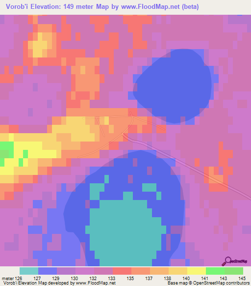 Vorob'i,Russia Elevation Map