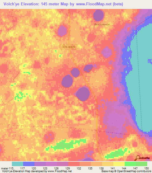 Volch'ye,Russia Elevation Map