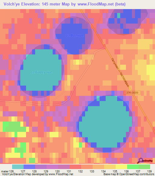 Volch'ye,Russia Elevation Map