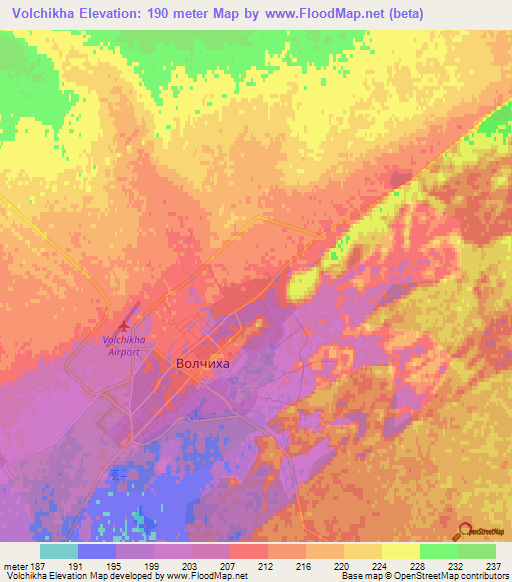 Volchikha,Russia Elevation Map