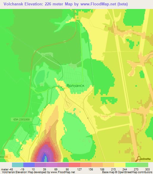 Volchansk,Russia Elevation Map