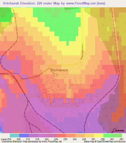 Volchansk,Russia Elevation Map