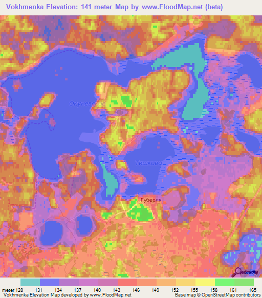 Vokhmenka,Russia Elevation Map