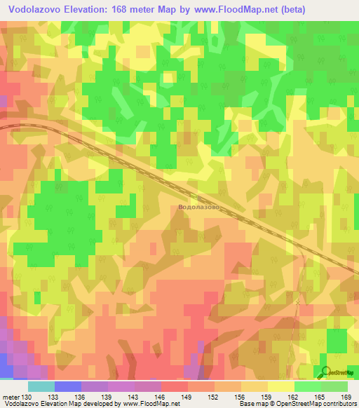 Vodolazovo,Russia Elevation Map