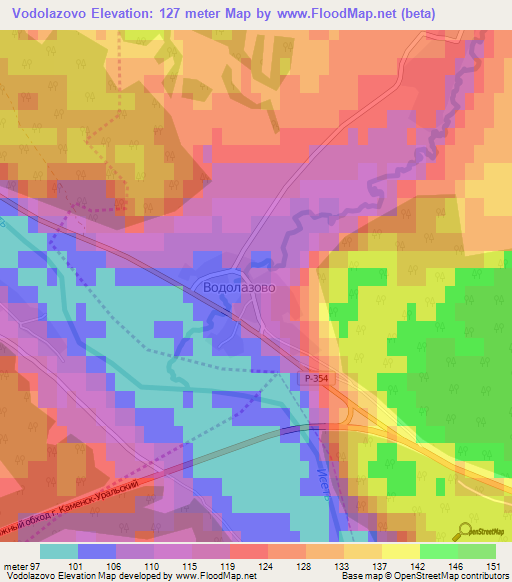 Vodolazovo,Russia Elevation Map