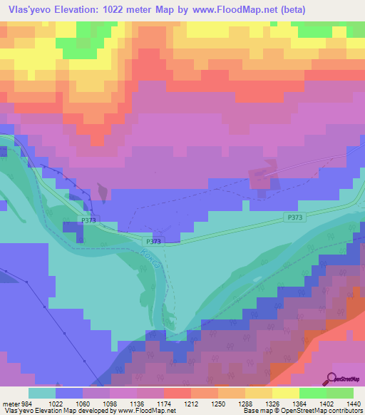 Vlas'yevo,Russia Elevation Map