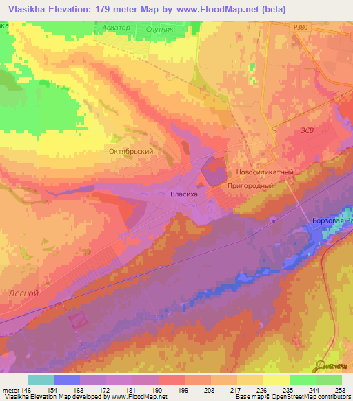 Vlasikha,Russia Elevation Map