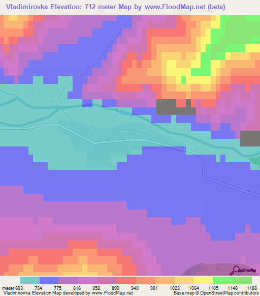 Vladimirovka,Russia Elevation Map