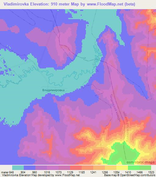 Vladimirovka,Russia Elevation Map