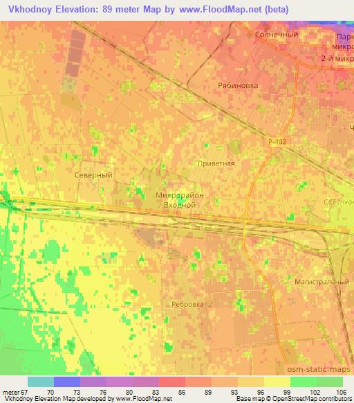 Vkhodnoy,Russia Elevation Map