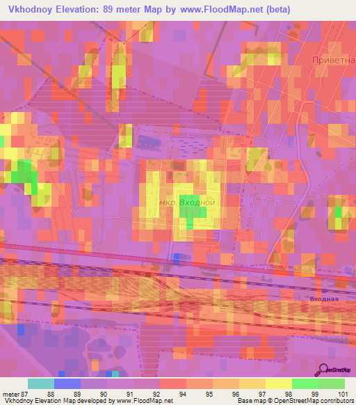 Vkhodnoy,Russia Elevation Map