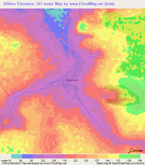 Vilkino,Russia Elevation Map