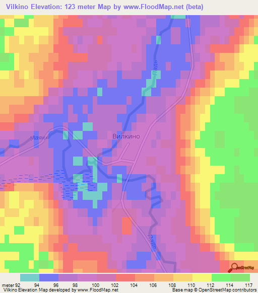 Vilkino,Russia Elevation Map