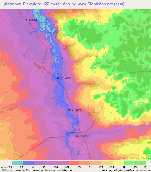 Vidonovo,Russia Elevation Map