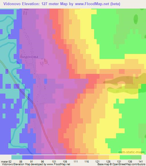 Vidonovo,Russia Elevation Map