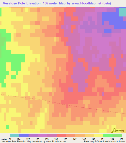 Veseloye Pole,Russia Elevation Map