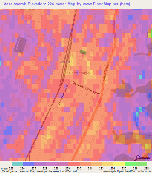 Veseloyarsk,Russia Elevation Map