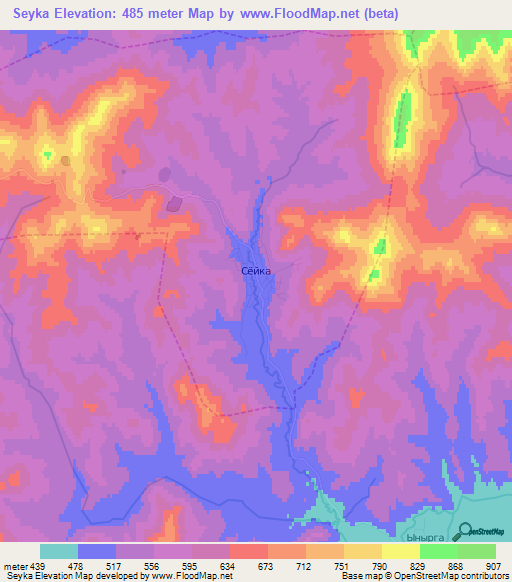 Seyka,Russia Elevation Map